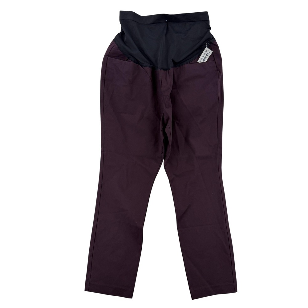 Old Navy Maternity Pixie Ankle Pants Womens 14 Purple Full Panel Stretch NWT